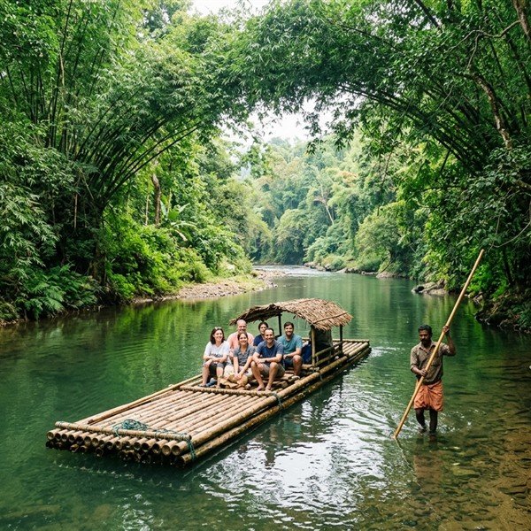 Bamboo rafting on Kuruva River on Instagram